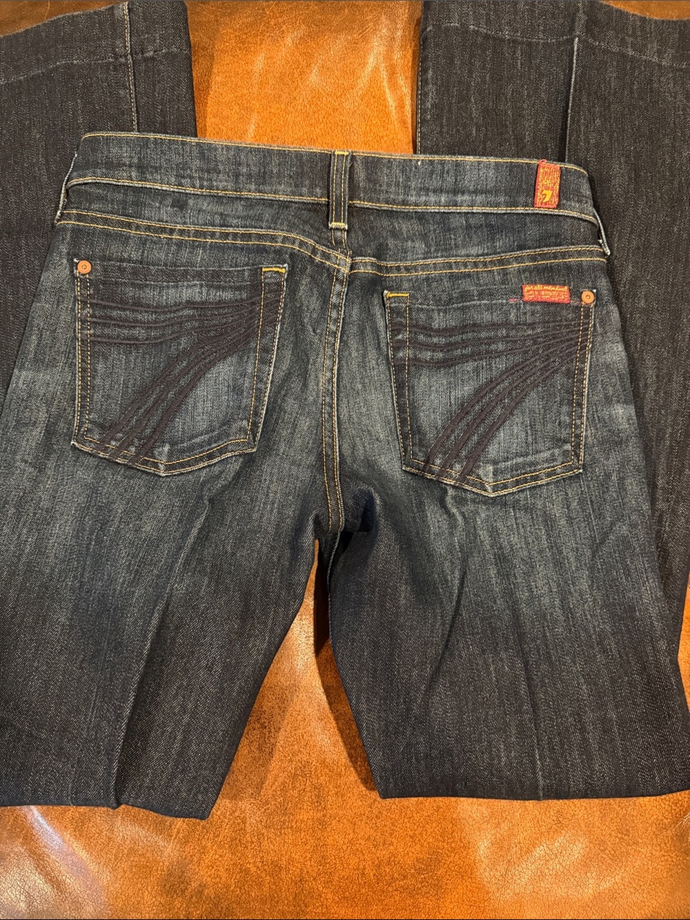 7 For All Mankind Dark Blue Flare Jeans - Picture 4 of 4